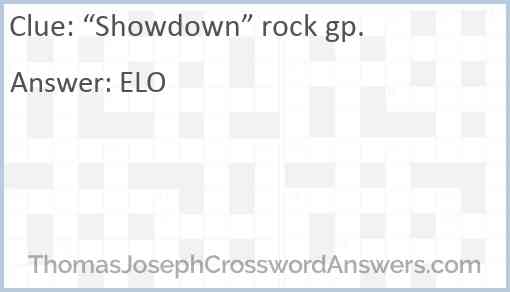 “Showdown” rock gp. Answer