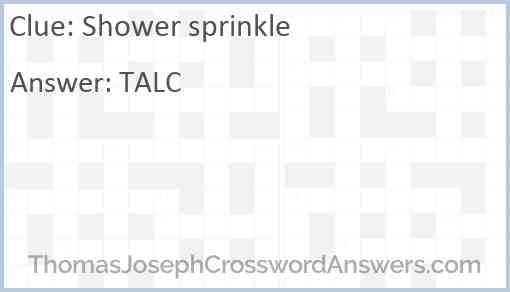 Shower sprinkle Answer