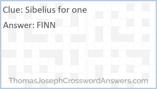 Sibelius for one Answer