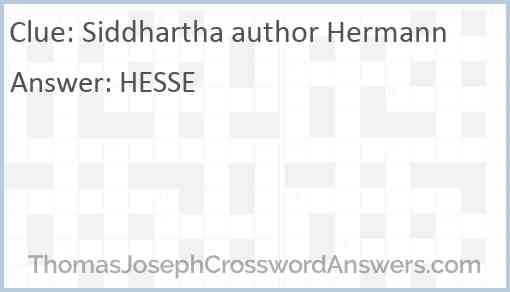 Siddhartha author Hermann Answer