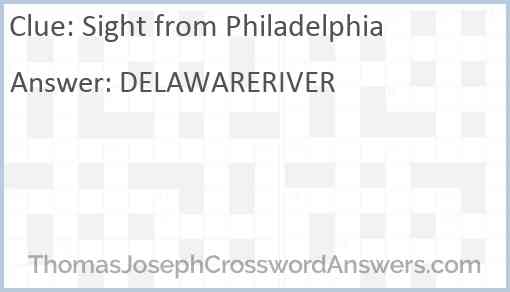 Sight from Philadelphia Answer