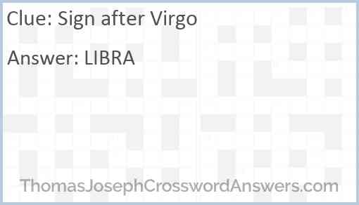 Sign after Virgo Answer