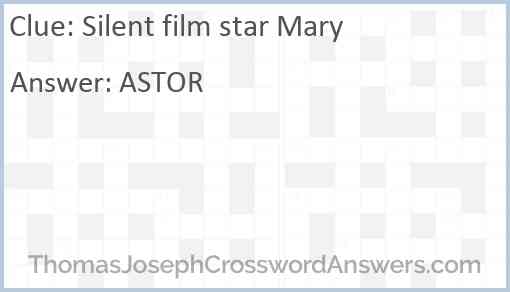 Silent film star Mary Answer