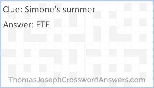 Simone's summer Answer