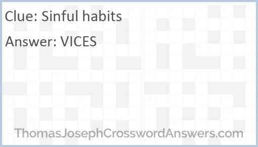 Sinful habits Answer