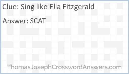 Sing like Ella Fitzgerald Answer