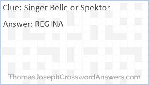 Singer Belle or Spektor Answer