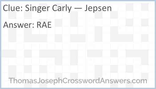 Singer Carly — Jepsen Answer