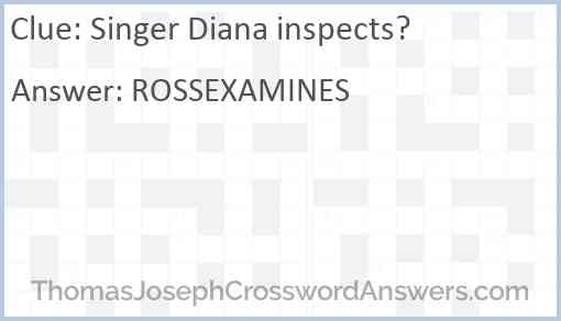 Singer Diana inspects? Answer