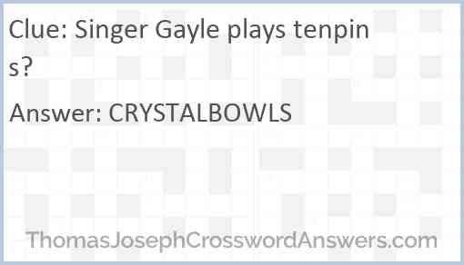 Singer Gayle plays tenpins? Answer
