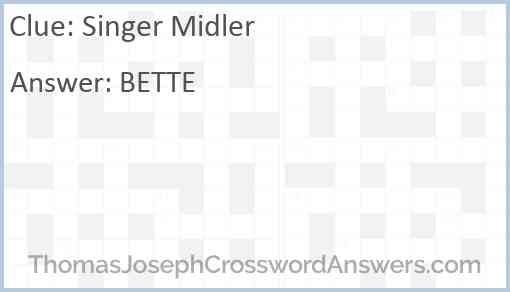 Singer Midler Answer