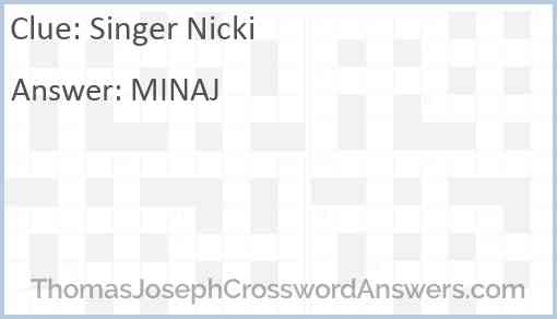 Singer Nicki Answer