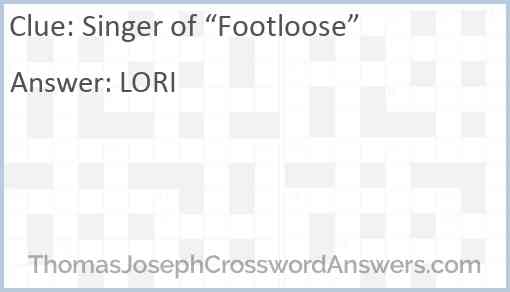Singer of “Footloose” Answer