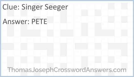 Singer Seeger Answer
