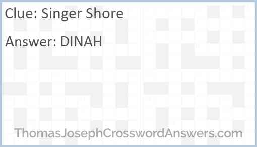 Singer Shore Answer