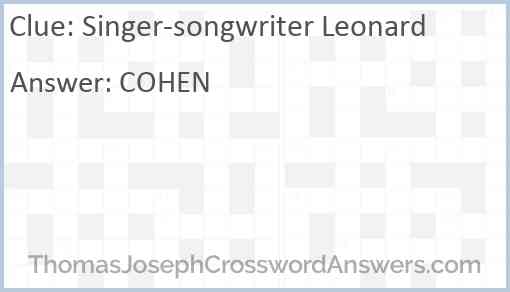 Singer-songwriter Leonard Answer