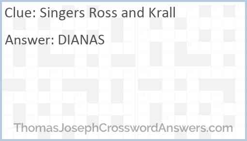 Singers Ross and Krall Answer