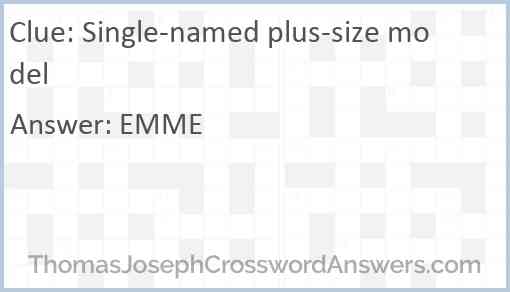 Single named plus size model crossword clue