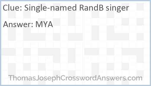 Single-named RandB singer Answer