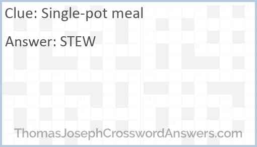 Single-pot meal Answer