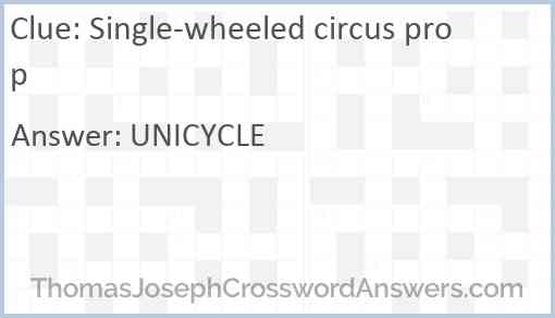 Single-wheeled circus prop Answer