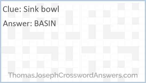 Sink bowl Answer