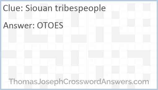 Siouan tribespeople Answer