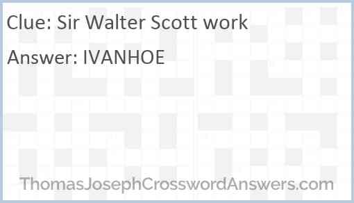 Sir Walter Scott work Answer