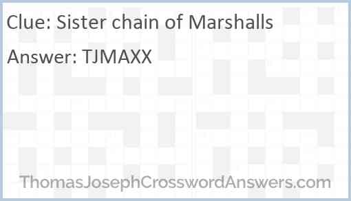 Sister chain of Marshalls Answer