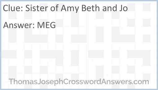 Sister of Amy Beth and Jo Answer
