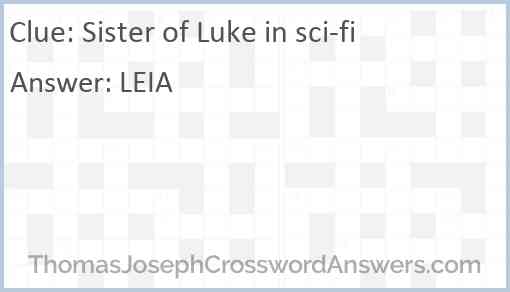 Sister of Luke in sci-fi Answer