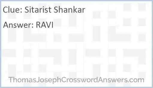 Sitarist Shankar Answer