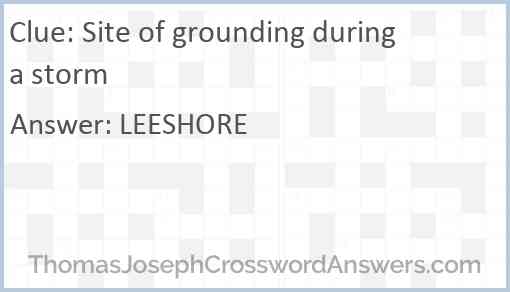 Site of grounding during a storm Answer