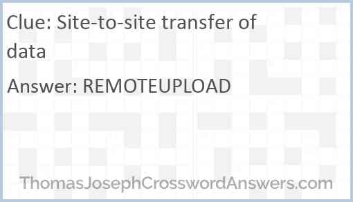 Site-to-site transfer of data Answer