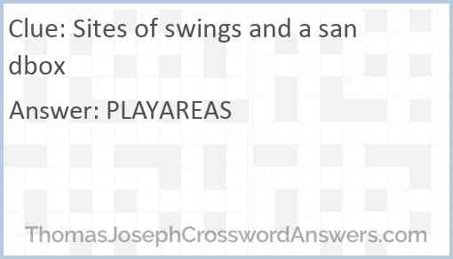 Sites of swings and a sandbox Answer