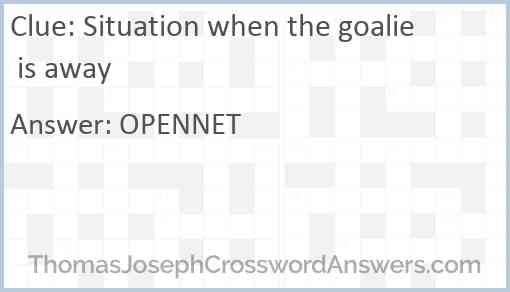 Situation when the goalie is away Answer