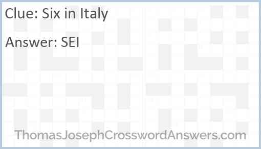 Six in Italy Answer
