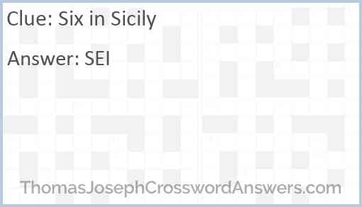 Six in Sicily Answer