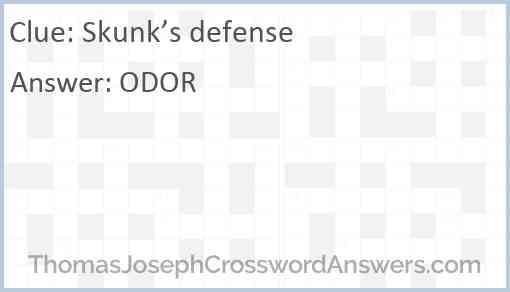 Skunk’s defense Answer