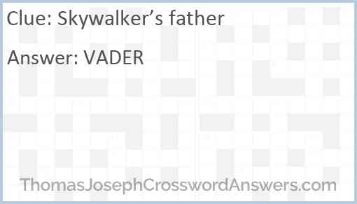Skywalker’s father Answer