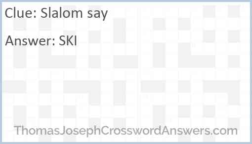 Slalom say Answer