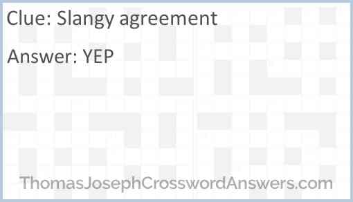 Slangy agreement Answer