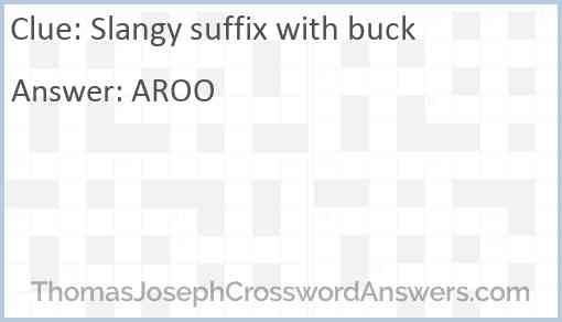 Slangy suffix with buck Answer