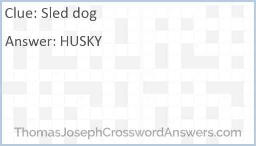 Sled dog Answer