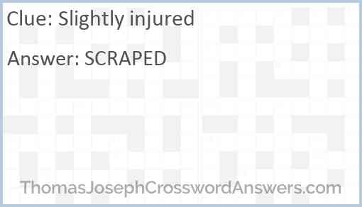 Slightly injured Answer