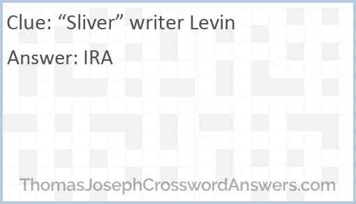 “Sliver” writer Levin Answer