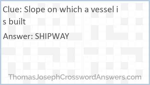 Slope on which a vessel is built Answer