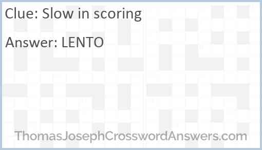 Slow in scoring Answer