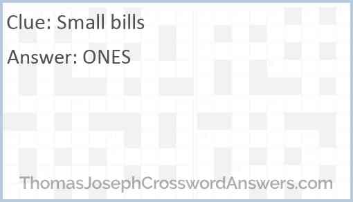 Small bills Answer