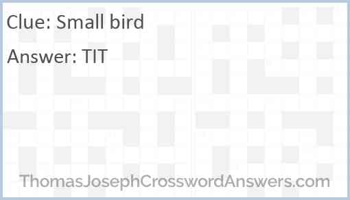 Small bird Answer
